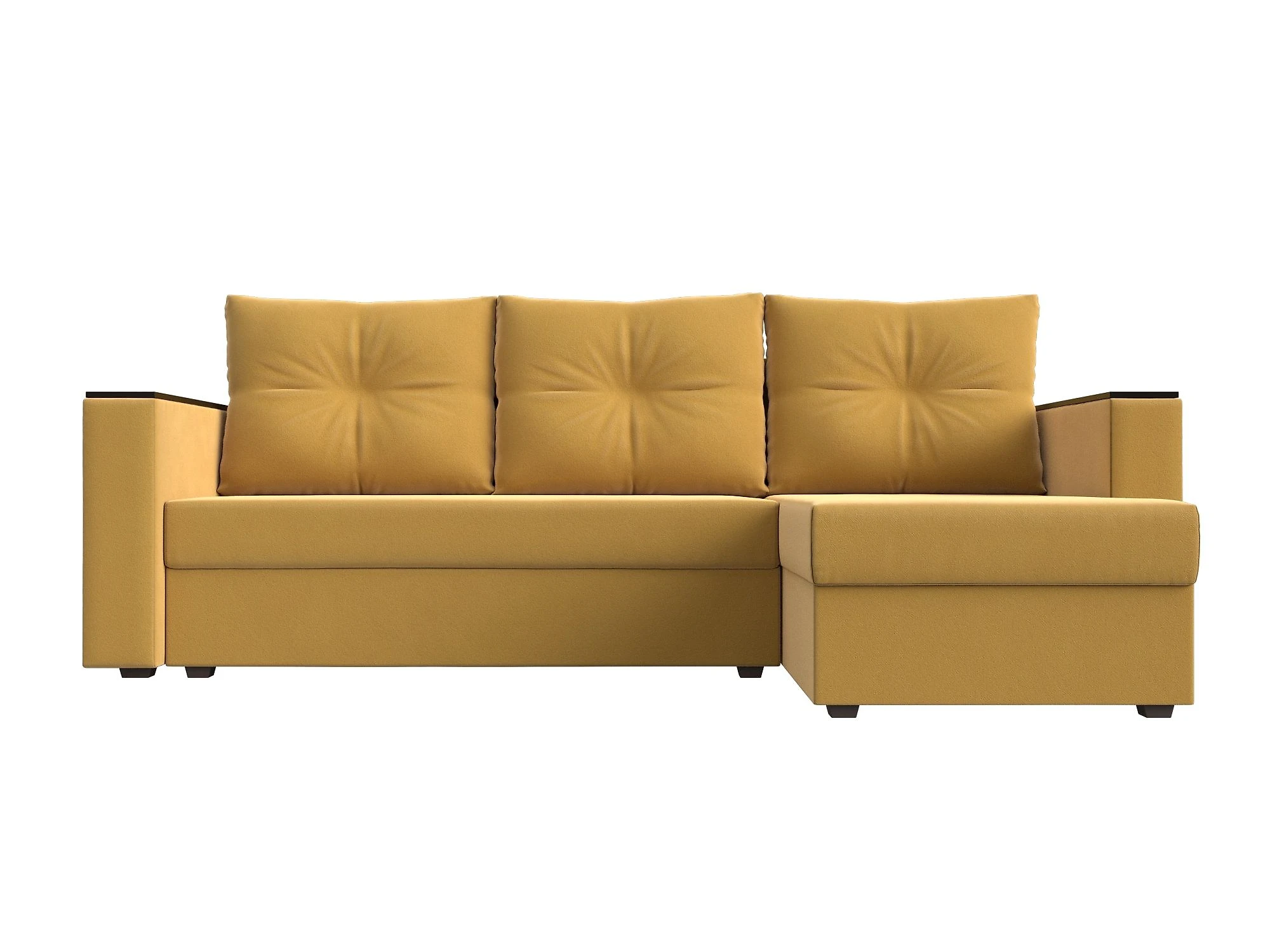 горчичный диван Атланта Лайт без стола Дизайн 3