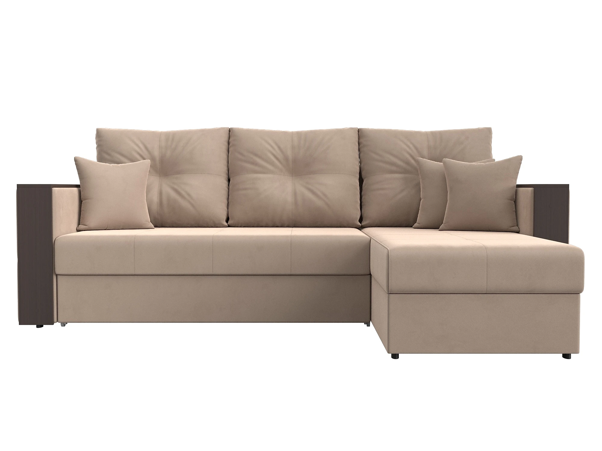 Угловой диван из велюра Валенсия Плюш Дизайн 1