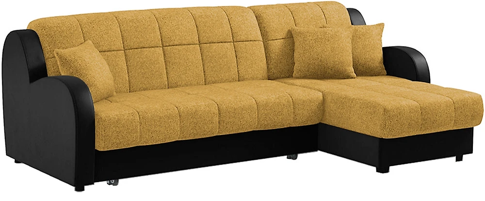 Угловой диван со съемным чехлом Барон Плюш Еллоу
