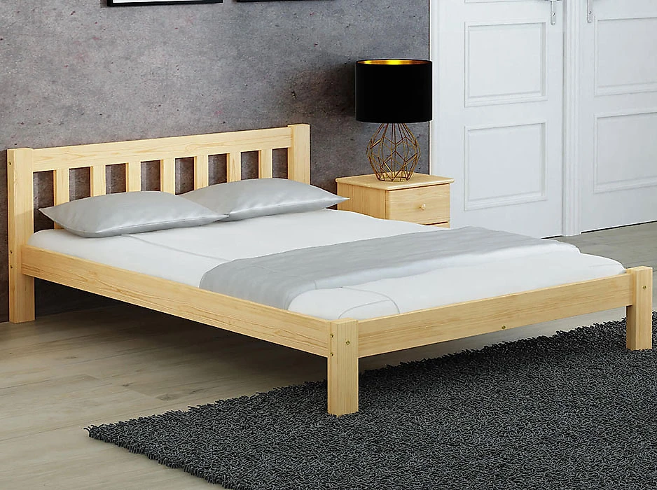 Двуспальная кровать с матрасом в комплекте Коринф 140х200 с матрасом