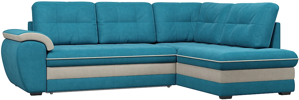 Угловой диван из велюра Мигель Плюш Азур