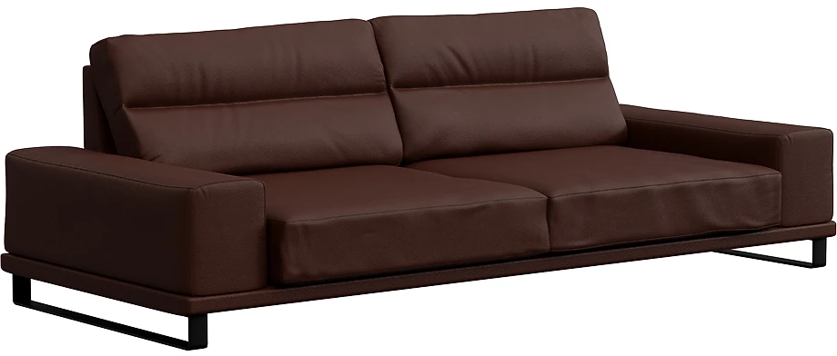Коричневый прямой диван кожаный Рипозо Шоколад