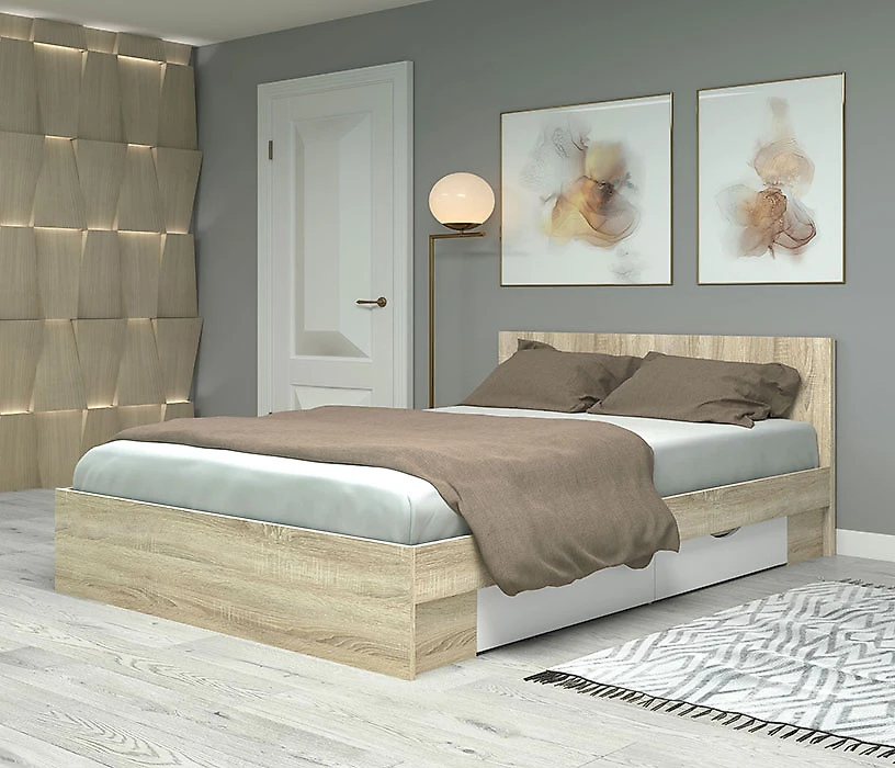 кровать в стиле минимализм Фреш КРФР-3-Я-1400 Дизайн-3
