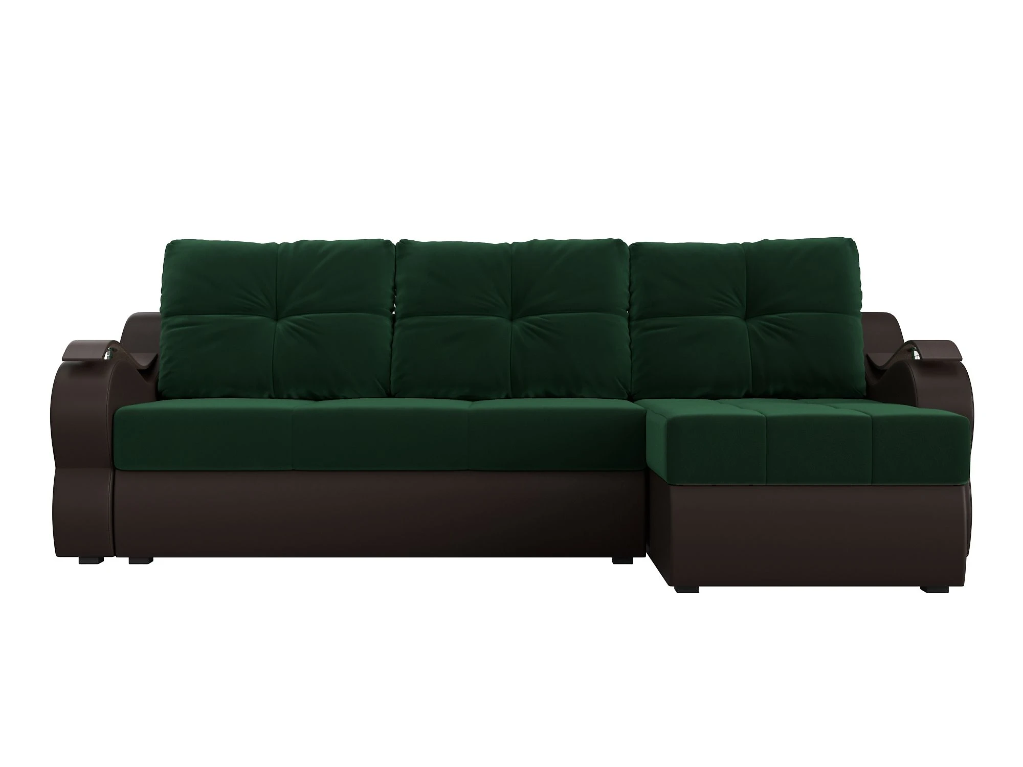 Зелёный угловой диван Меркурий Плюш Дизайн 4