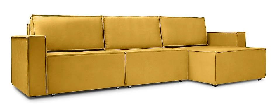 Угловой диван из велюра Лофт Мастард