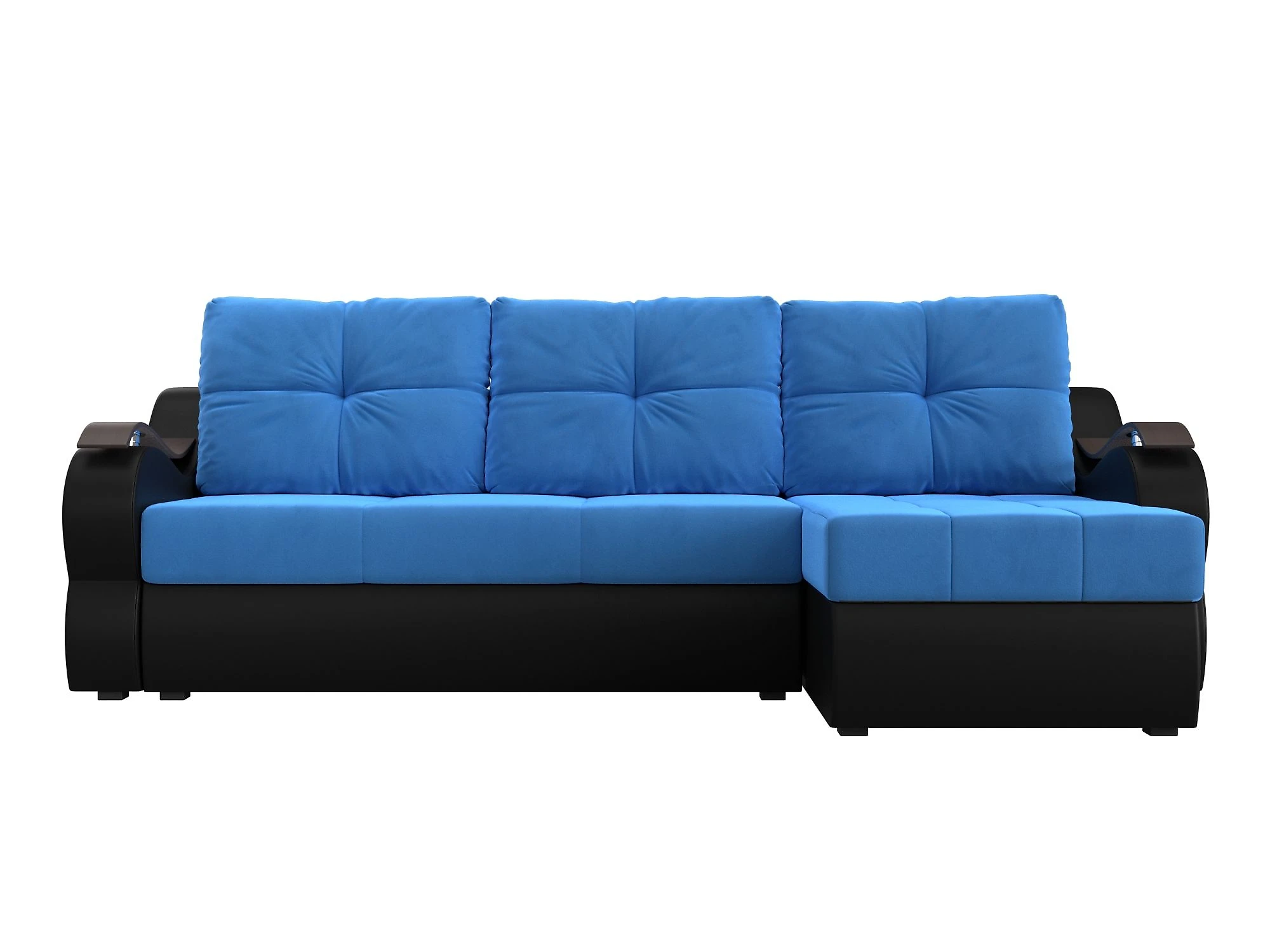 Бирюзовый угловой диван Меркурий Плюш Дизайн 8
