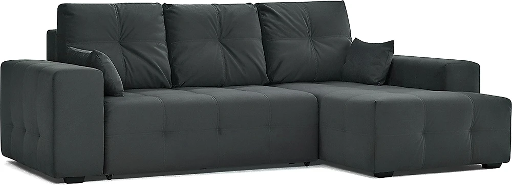 Угловой диван с подушками Питсбург Плюш Графит
