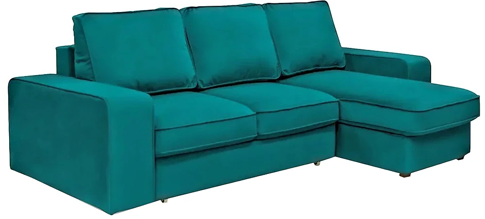 Угловой диван с ящиком для белья Монако Бирюза