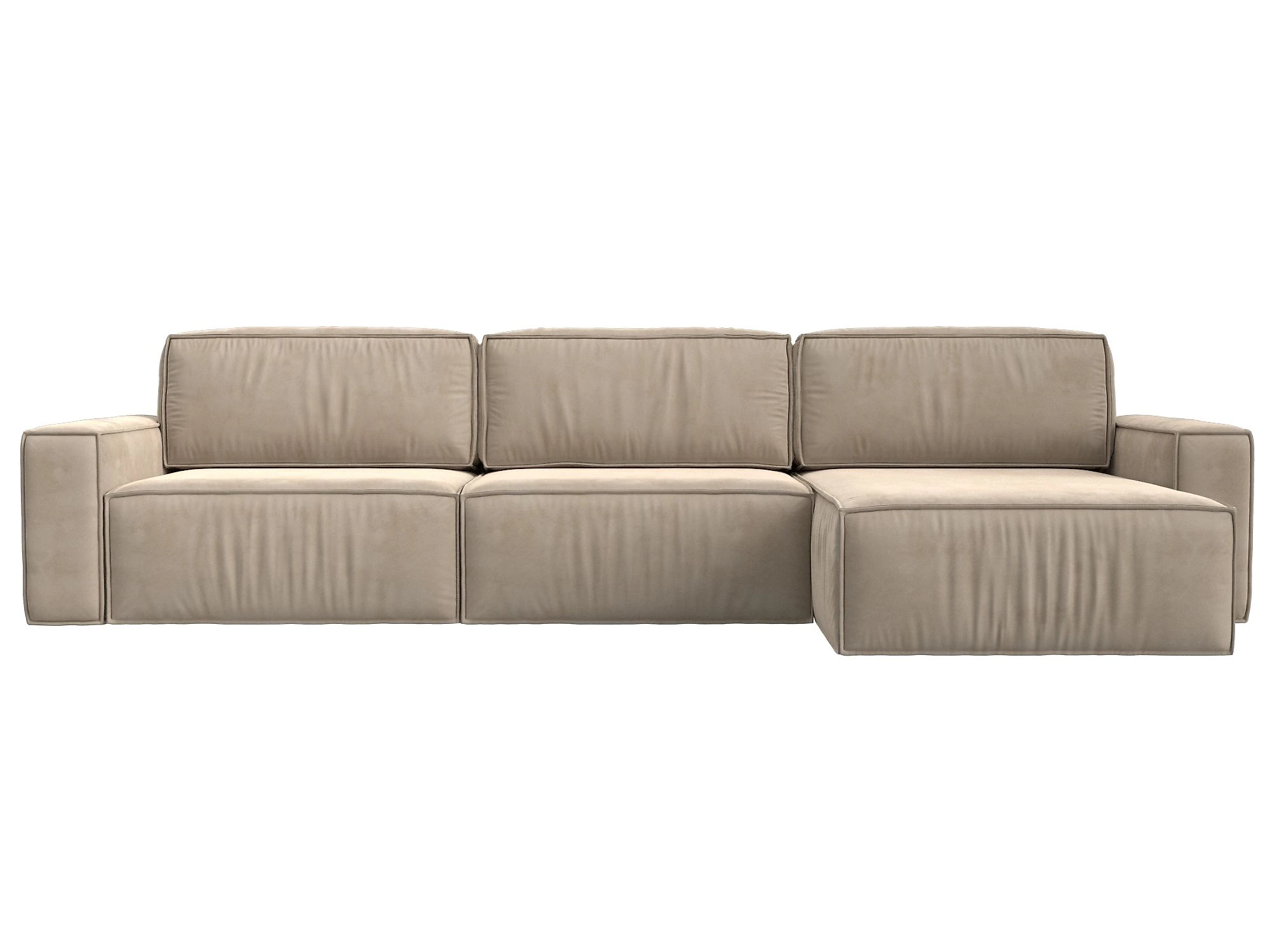 Угловой диван с большим спальным местом Прага Классик лонг Плюш Дизайн 1