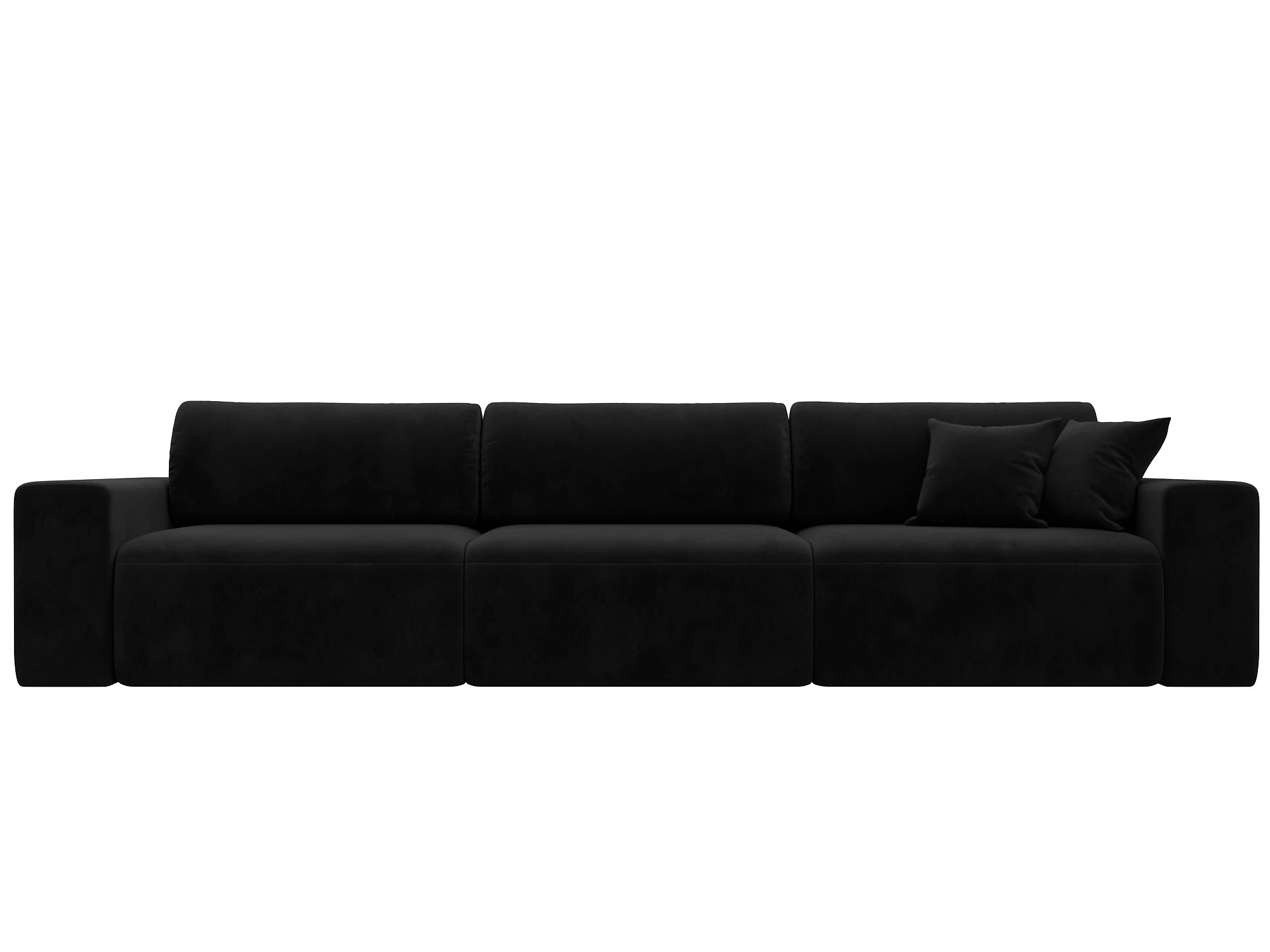Чёрный диван Лига-036 Классик Лонг Плюш Дизайн 8