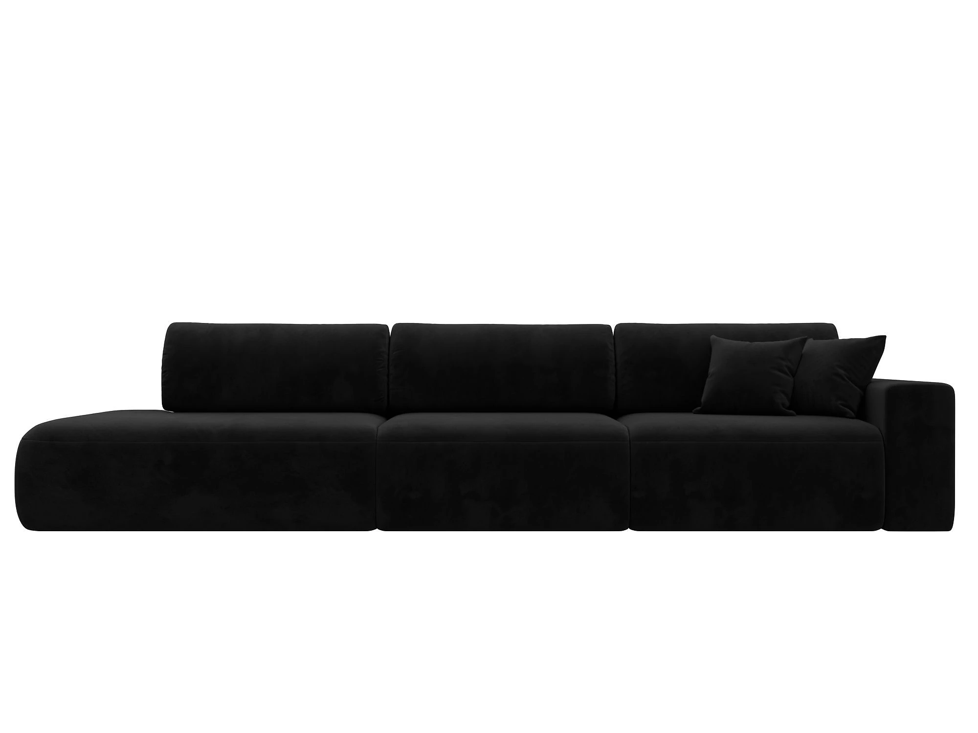 Чёрный диван Лига-036 Модерн Лонг Плюш Дизайн 8