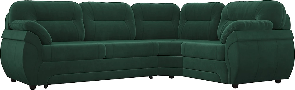 Угловой диван закругленный Бруклин Зеленый