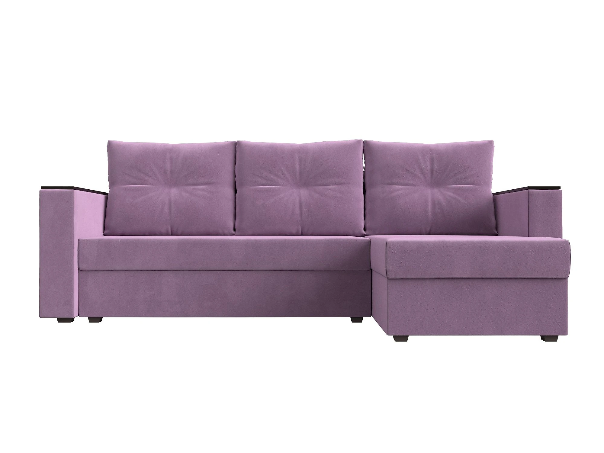 Угловой диван фиолетовый Атланта Лайт без стола Дизайн 7