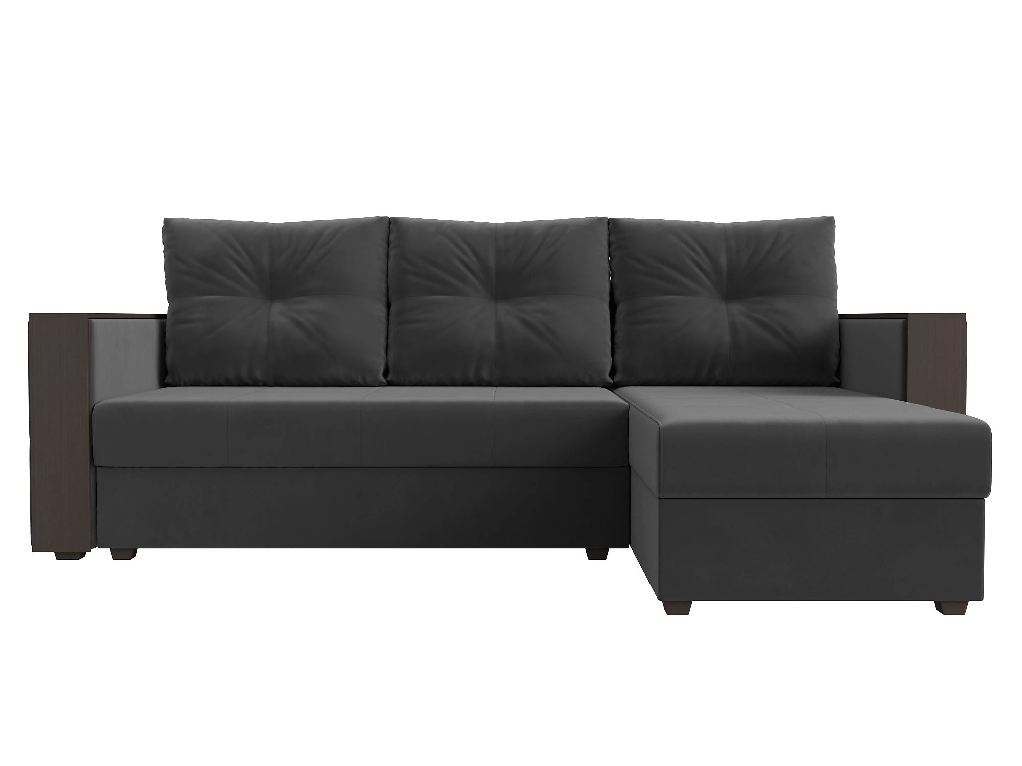 Односпальный угловой диван Валенсия Лайт Плюш Дизайн 6