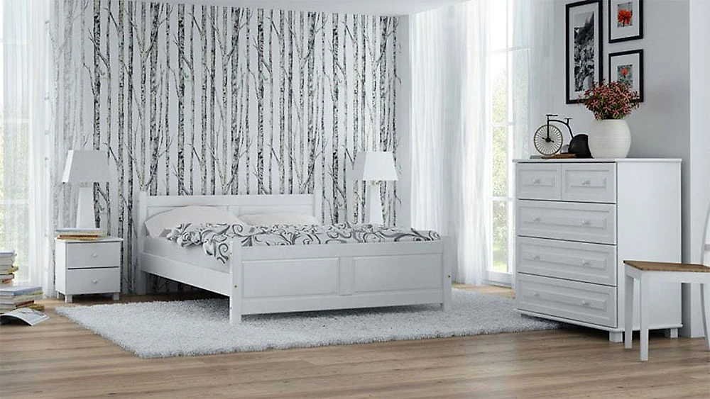 кровать в стиле минимализм Гиза (Прованс) 90х200 с матрасом