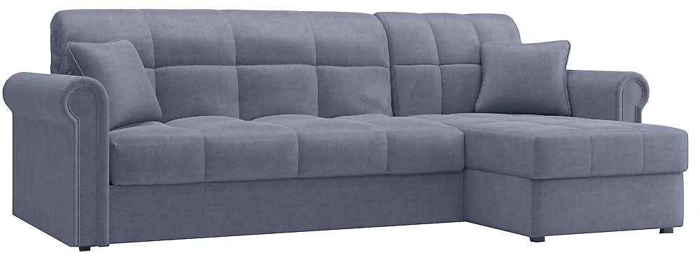 диван на металлическом каркасе Палермо Плюш Грей