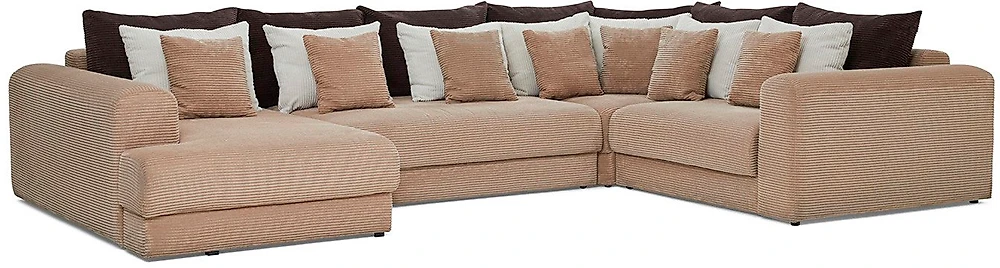 Модульный диван с оттоманкой  Манхеттен Люкс Плюш Крем