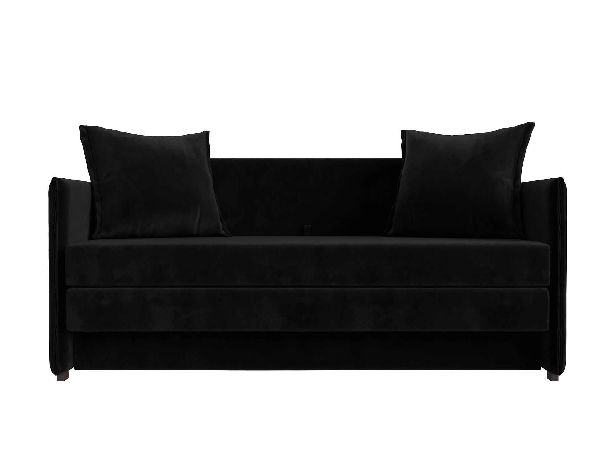 Чёрный диван Лига-011 Плюш Дизайн 8