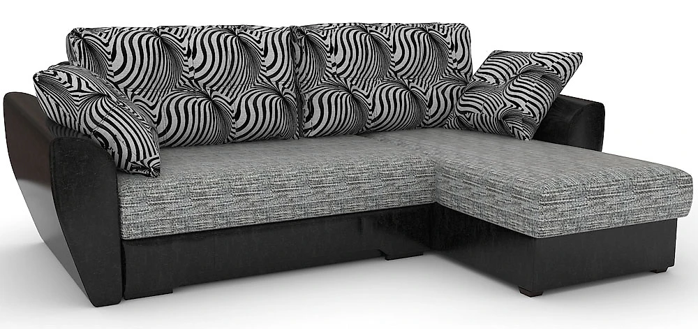 Угловой диван с подушками Амстердам-эконом Изи Блэк