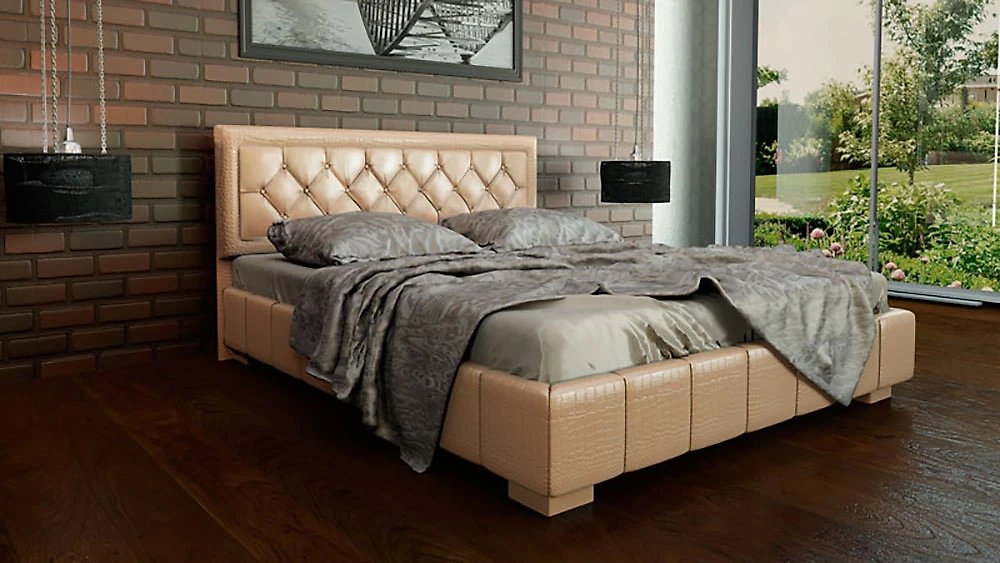 кровать в стиле минимализм 246 Бежевая