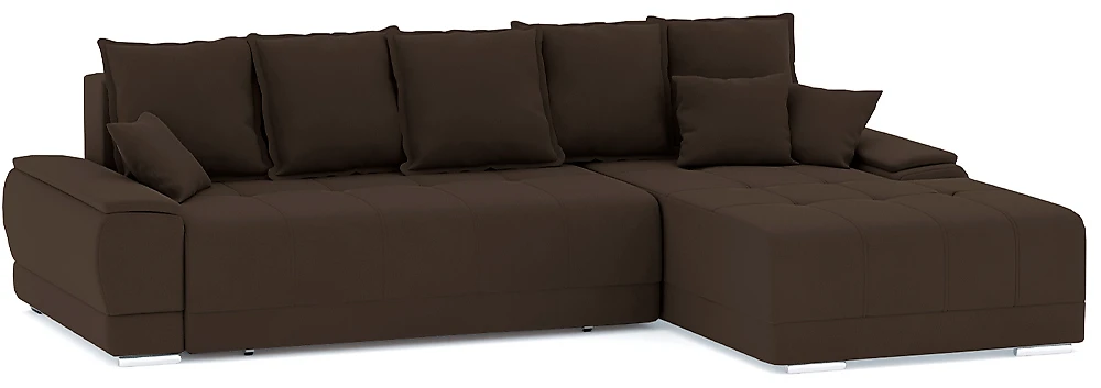 Угловой диван из велюра Nordviks (Модерн) Плюш Плюш Браун