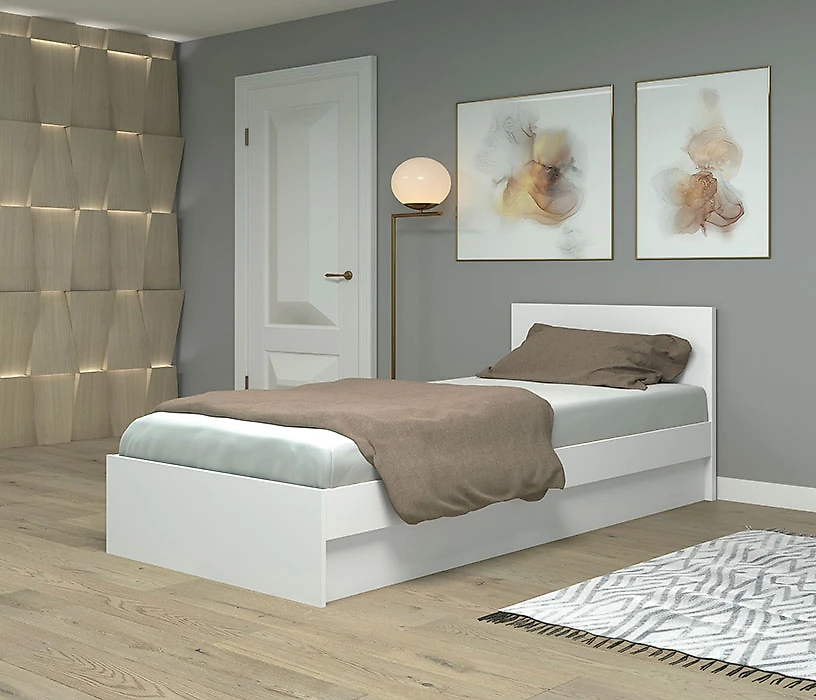 односпальная светлая кровать Фреш КРФР-1-900 Дизайн-1