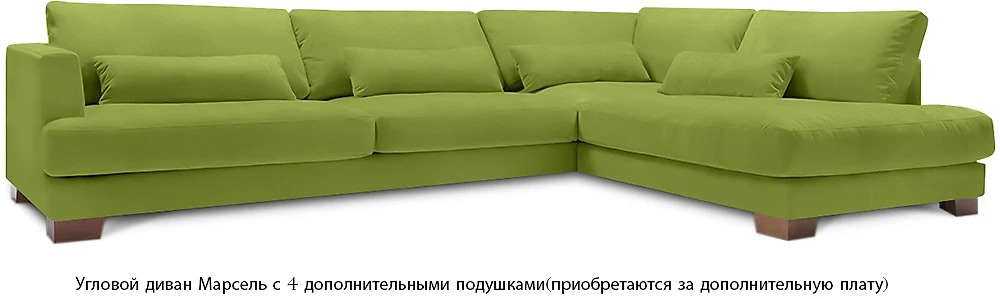 Угловой диван с ящиком для белья Марсель Грин