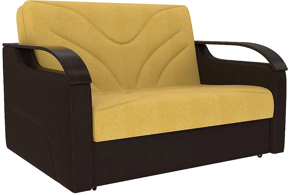 Прямой диван в классическом стиле Бизон Мастард Дарк Браун