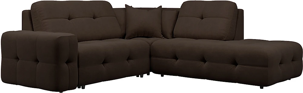Угловой диван с пуфом Спилберг-1 Дарк Браун
