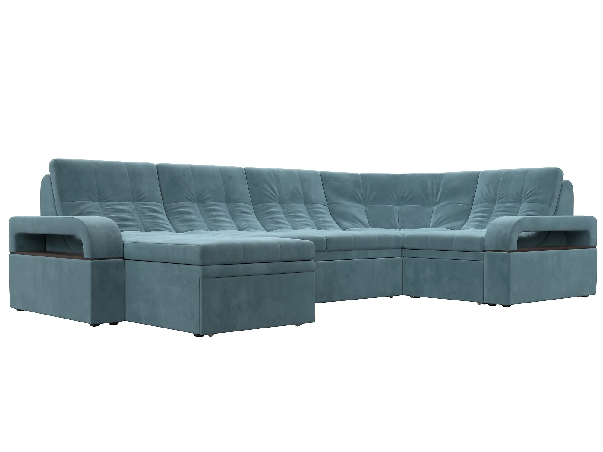 Одноместный диван Лига-035 П-образный Плюш Дизайн 2