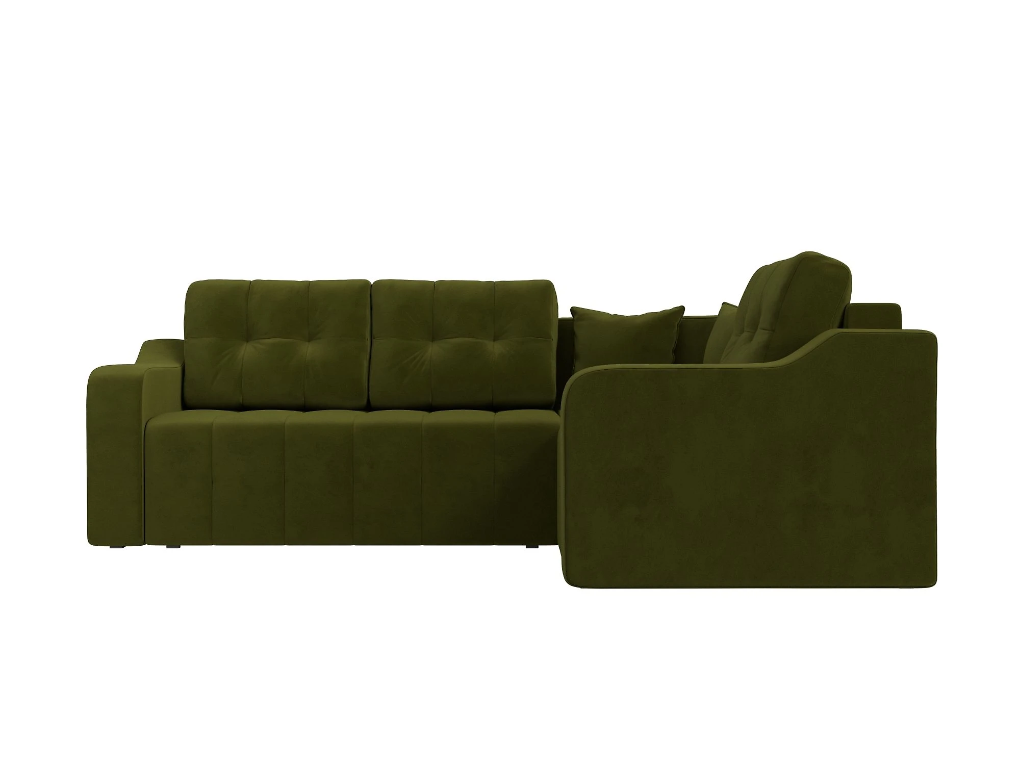 Зелёный угловой диван Кембридж Дизайн 3