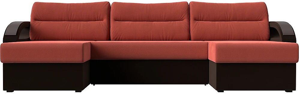 Угловой диван для гостиной Форсайт Вельвет Корал-Браун