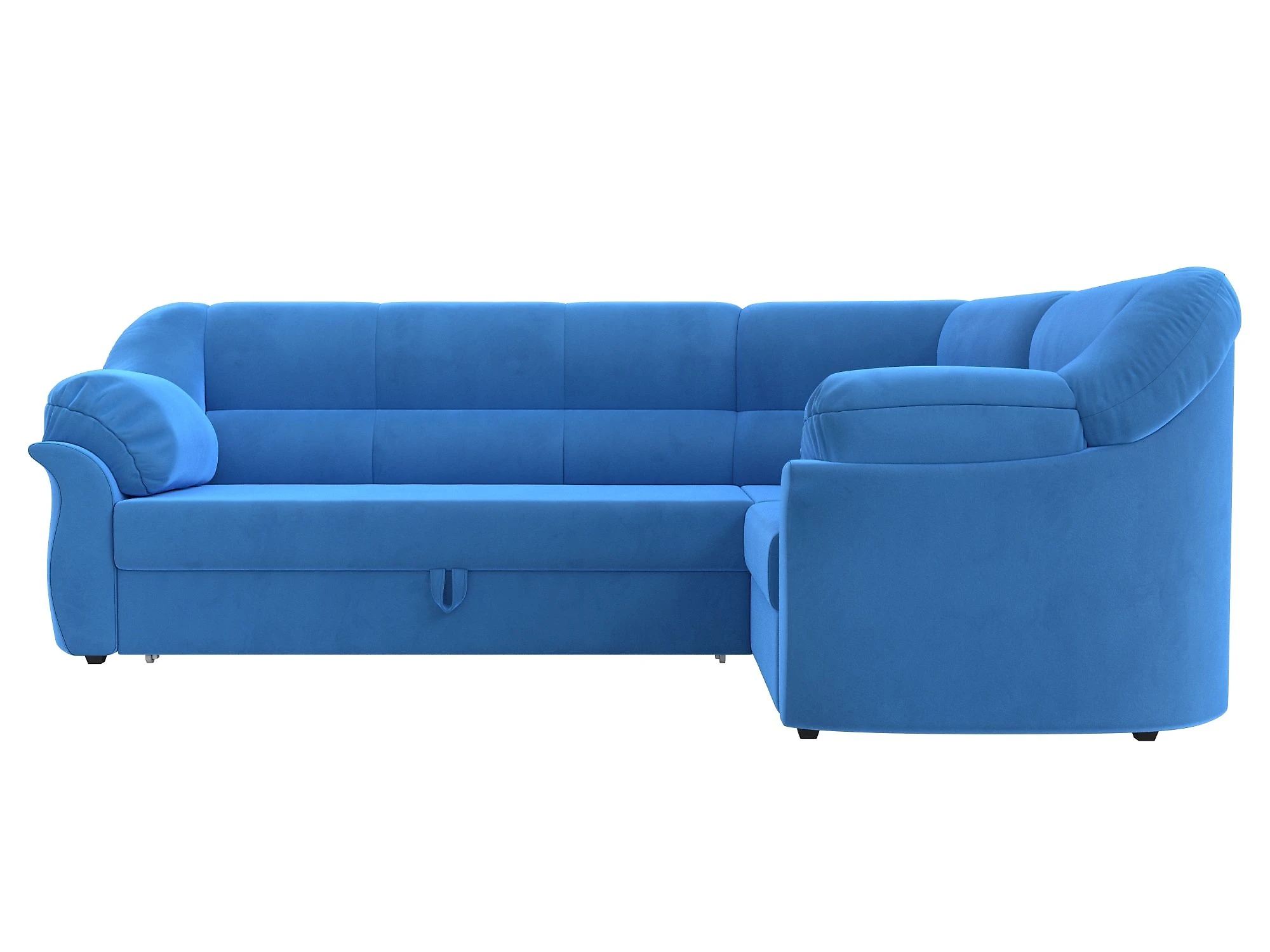 Угловой диван голубой Карнелла Плюш Дизайн 26