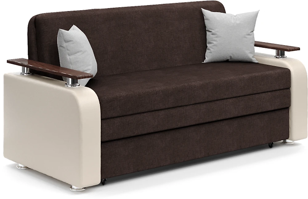 Выкатной прямой диван Леонард-2 Браун