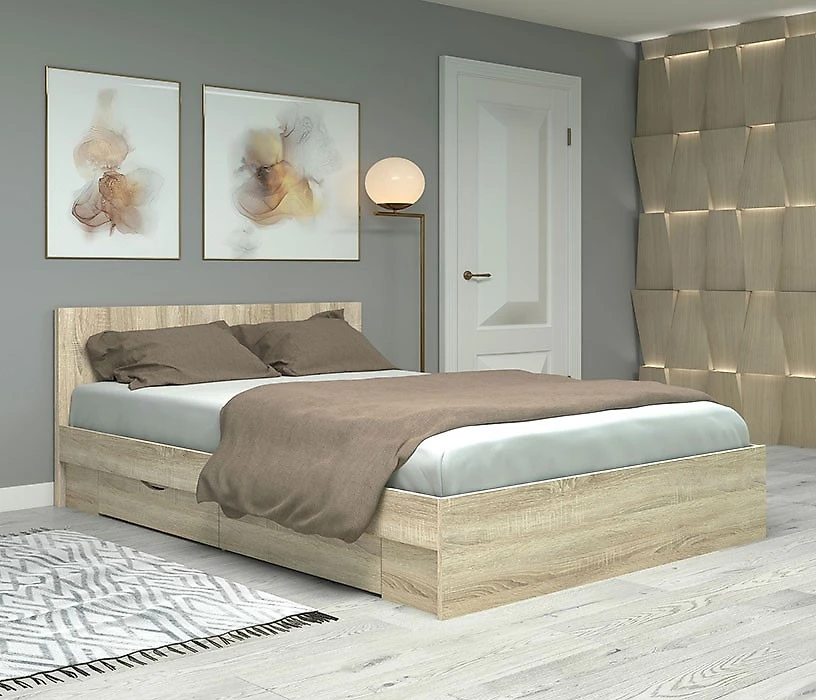 кровать в стиле минимализм Фреш КРФР-3-Я-1400 Дизайн-2