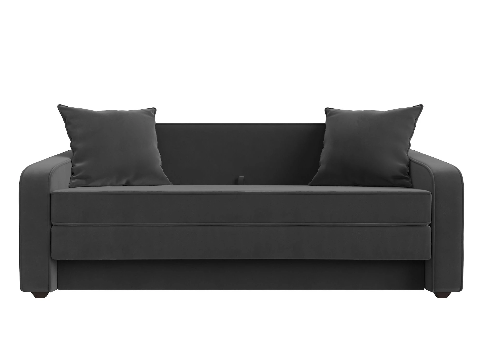 Прямой диван серого цвета Лига-013 Плюш Дизайн 6
