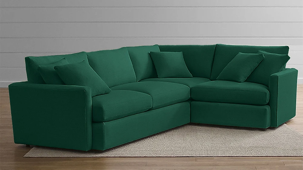 Угловой диван изумрудный Стелф Макси Дизайн 3