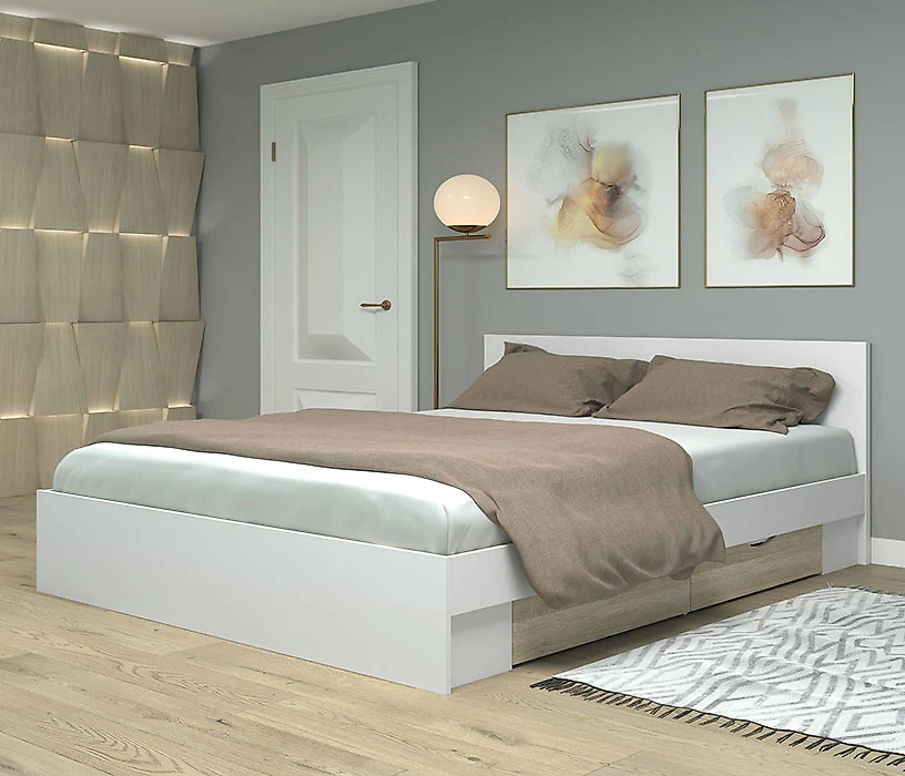 кровать в стиле минимализм Фреш КРФР-4-Я-1600 Дизайн-4
