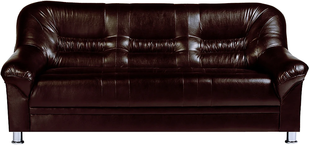Прямой кожаный диван Карелия-3 (Честер-3) Браун СПБ