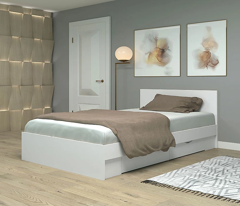 Кровать в современном стиле Фреш КРФР-2-Я 1200 Дизайн-1