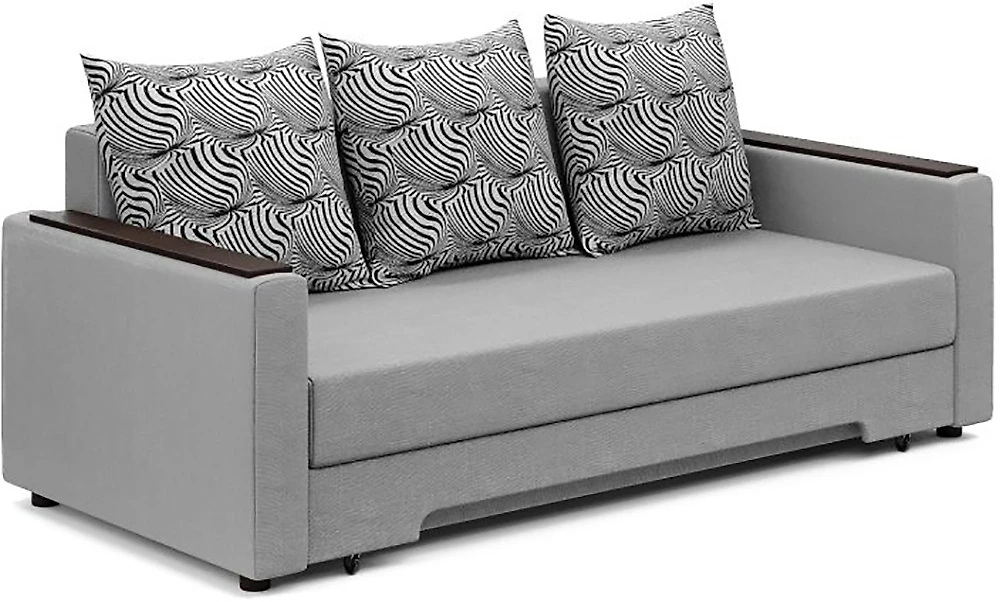 Прямой диван серого цвета Саксес Меланж-2 Блэк