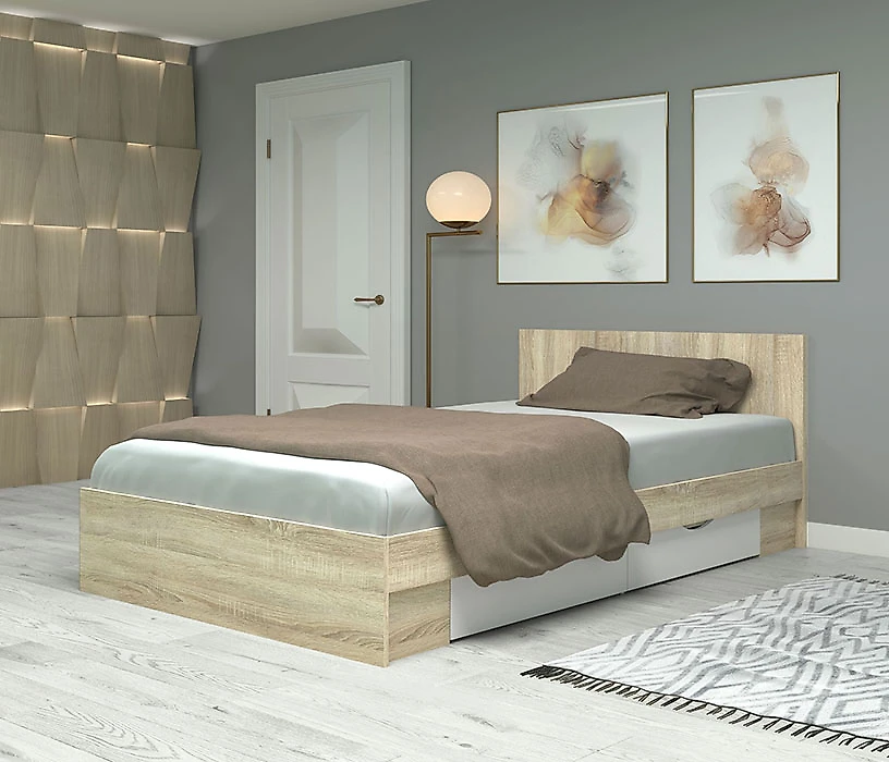 кровать в стиле минимализм Фреш КРФР-2-Я 1200 Дизайн-3