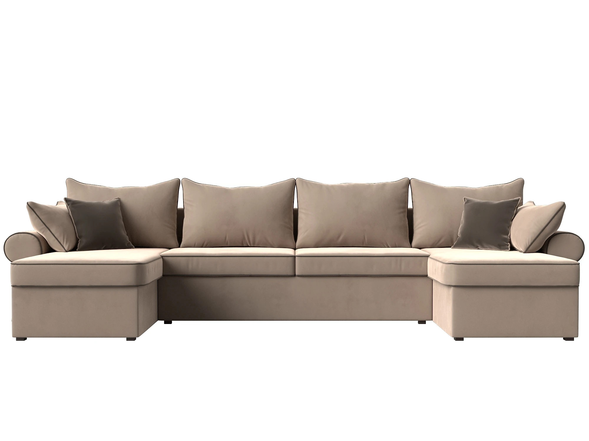 Бежевый диван-кровать Элис-П Плюш Дизайн 1