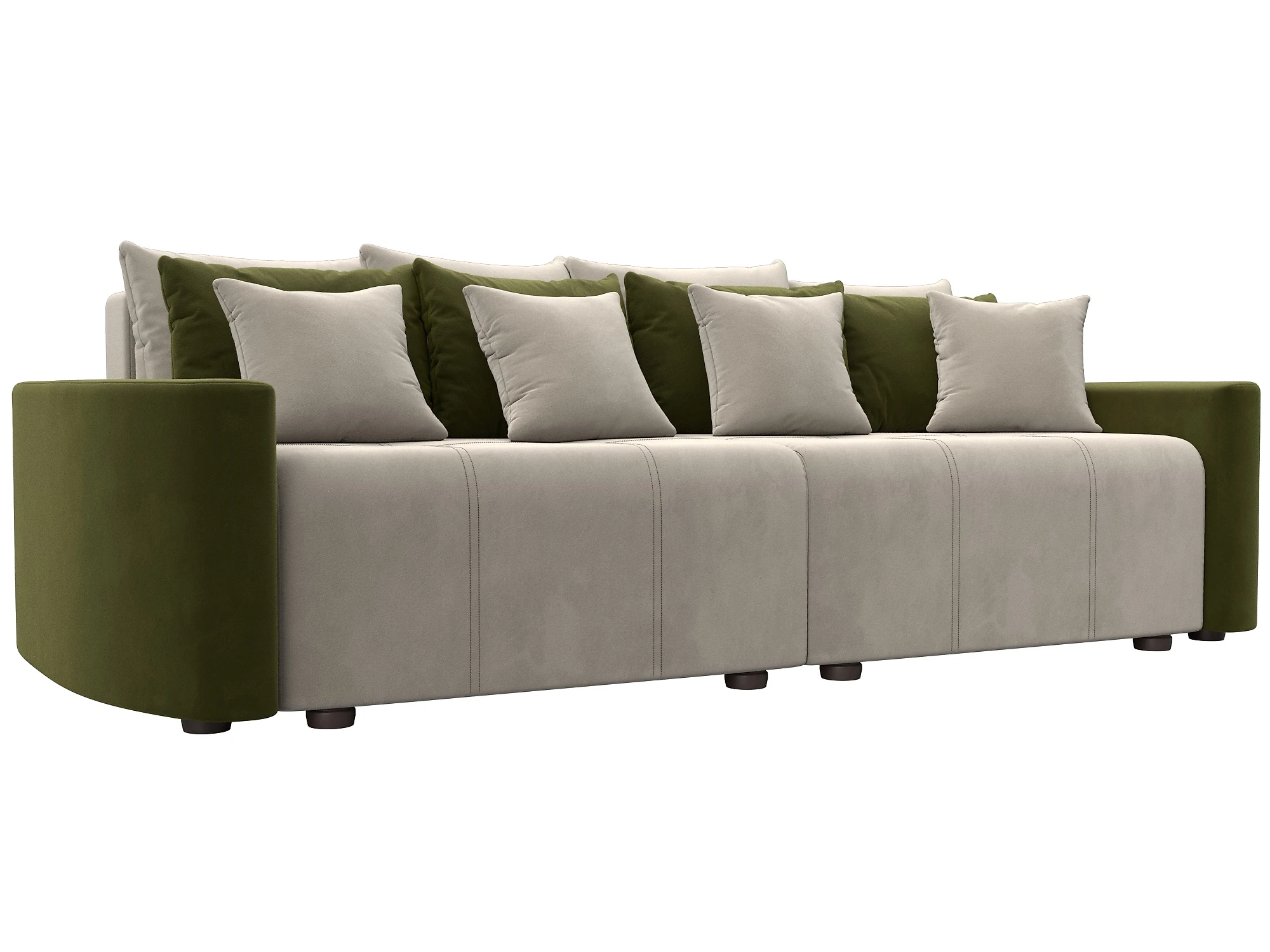 диван-кровать в стиле прованс Бристоль Вельвет Бежевый-Зеленый