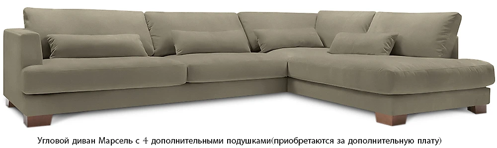 Угловой диван с механизмом пума Марсель Грей
