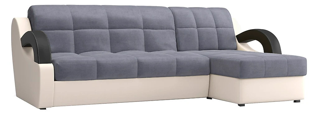 Угловой диван с независимым пружинным блоком Мадрид Плюш Грей