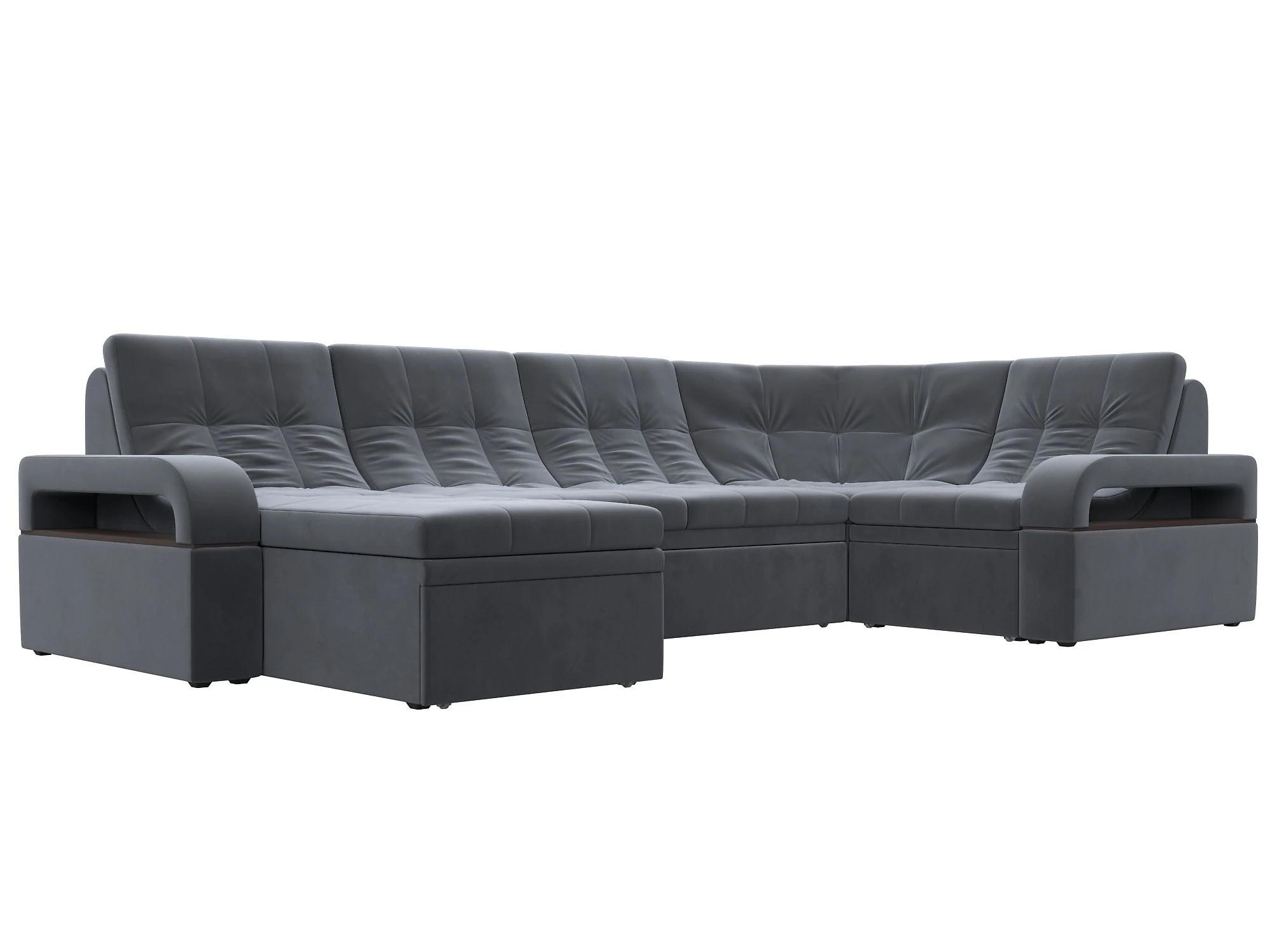 Одноместный диван Лига-035 П-образный Плюш Дизайн 5