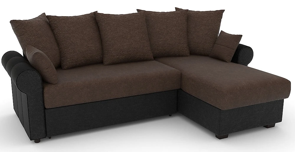 Угловой диван с подлокотниками Рейн-эконом Браун