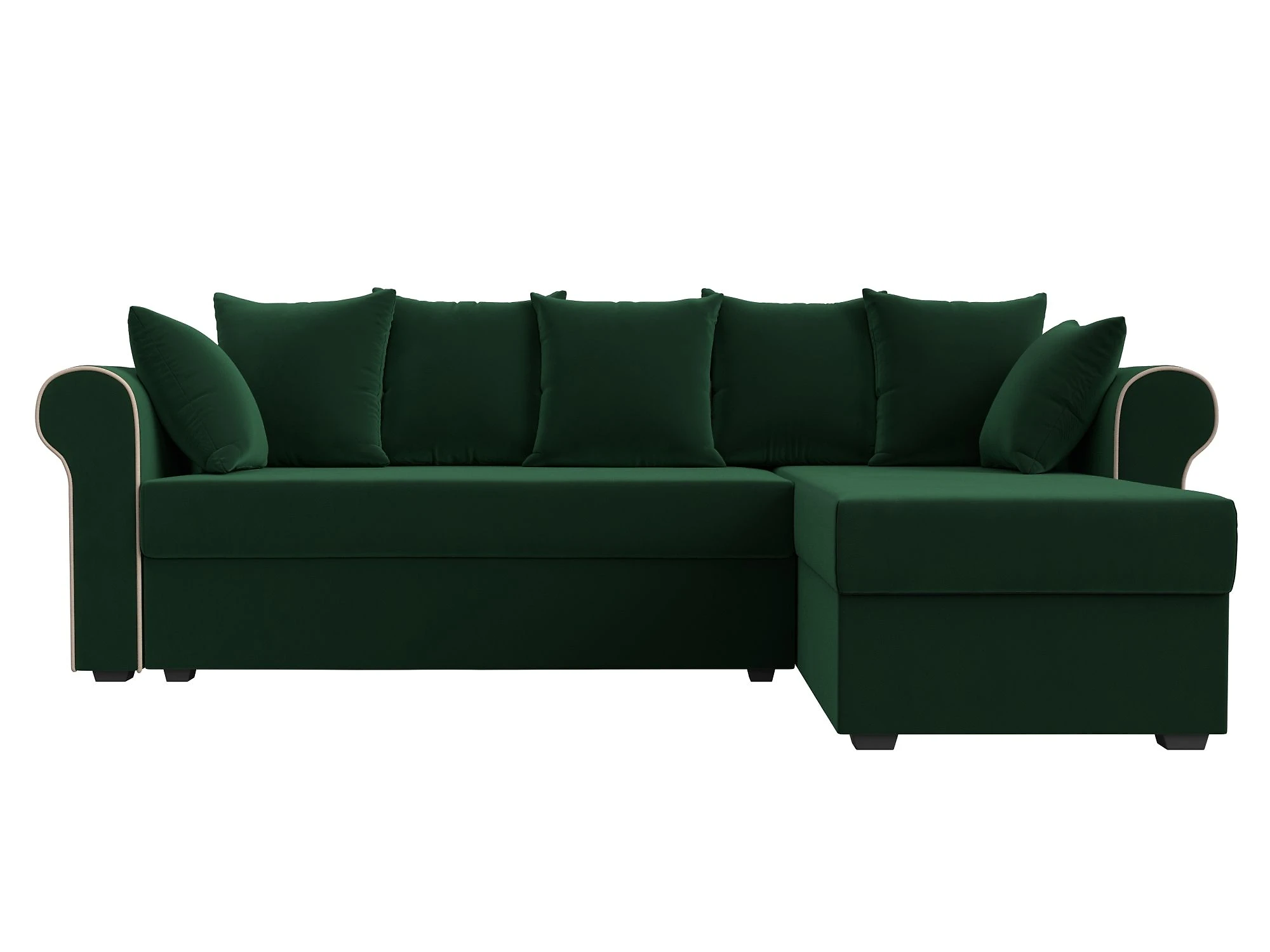 Угловой диван с подушками Рейн Плюш Дизайн 4
