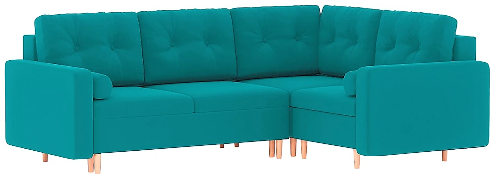 Модульный диван с оттоманкой  Белфаст Плюш Азур